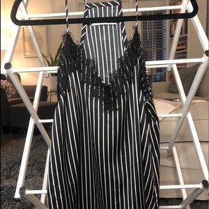 Black / White Striped Tank